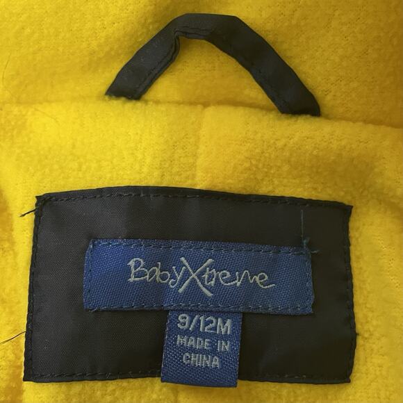 Baby Xtreme Snowsuit Size 9-12 Months Blue Yellow Fleece Lined Full Zip Infant - Picture 6 of 8